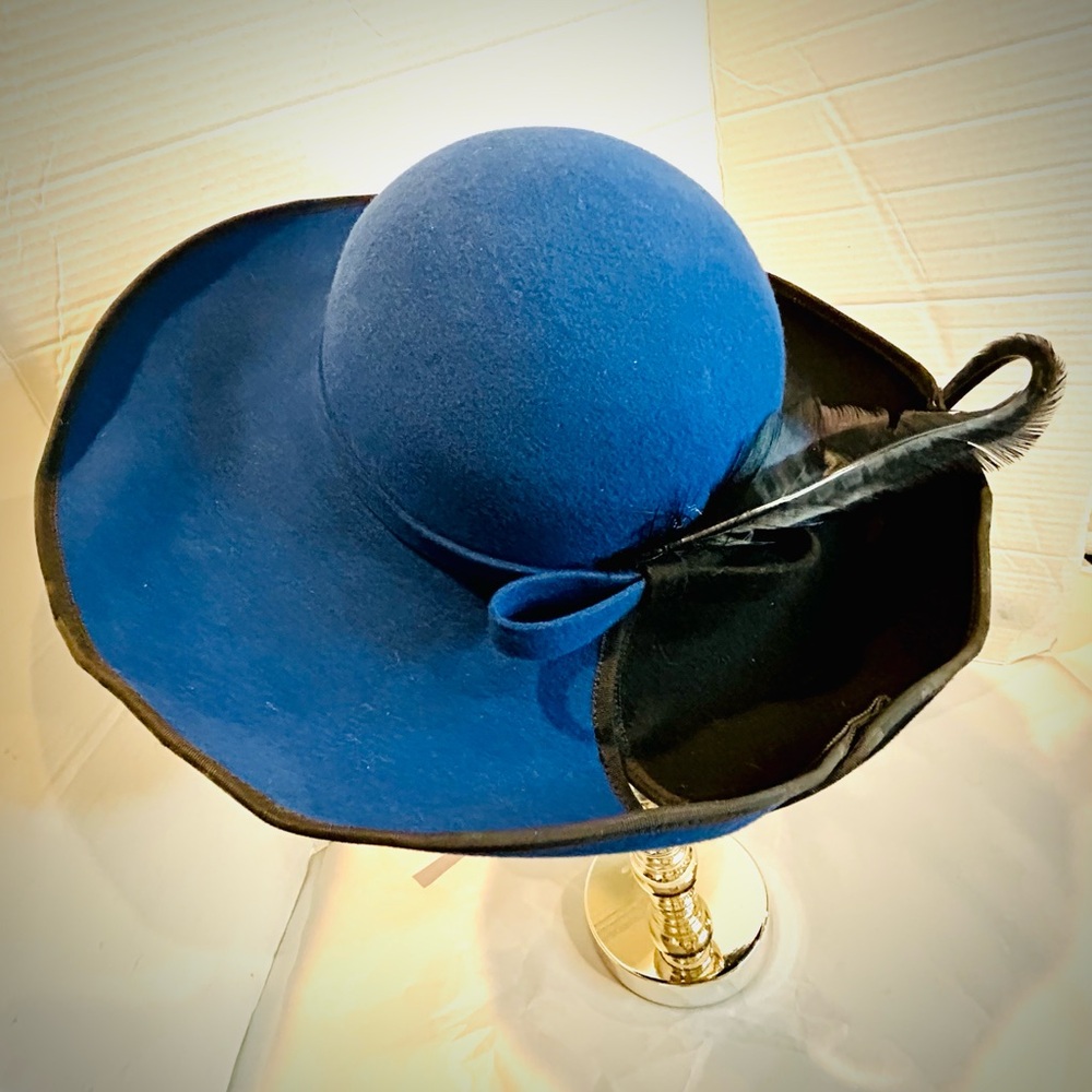 Saks 5th Avenue Vintage Adolfo II Royal Blue Wedding Guest Church Hat